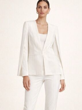 BCBGMAXAZRIA Off White Open Front Blazer Size Small NWT